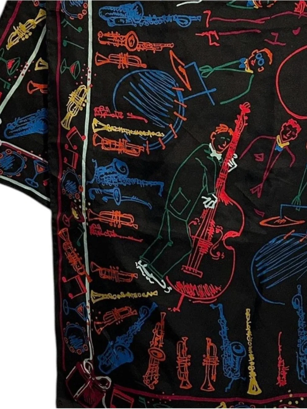 Vintage 80’s Perry Ellis Jazzy New Orleans Silk Scarf